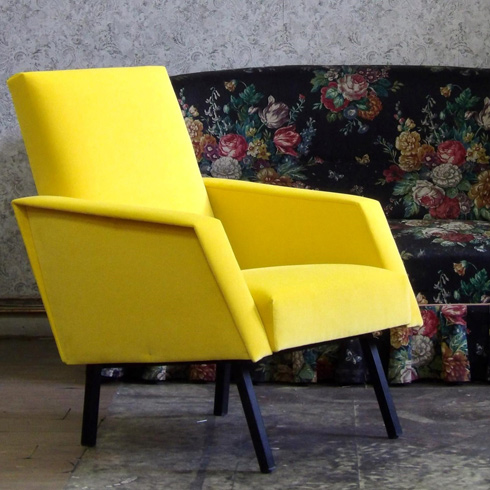 article les sieges du chic et du retro fauteuil vintage jaune Influences VcommeSamedi